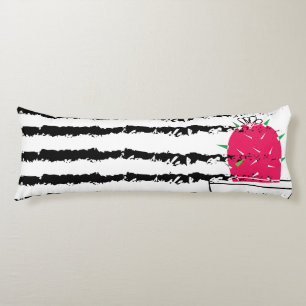 Pink Cactus striped pattern design Body Cushion