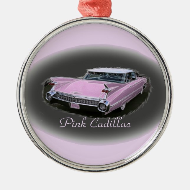 Pink Cadillac Flash Metal Tree Decoration (Front)