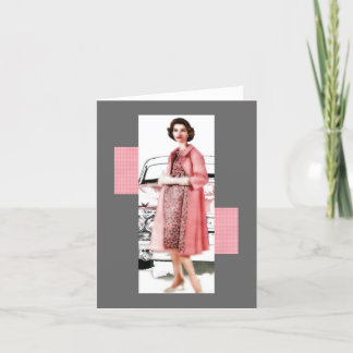 Pink Cadillac Lady Card