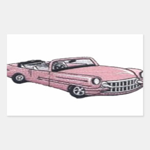 Pink Cadillac Rectangular Sticker