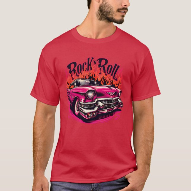 Pink cadillac rock nroll girl T-Shirt (Front)