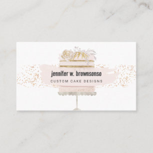 Pink Cake Floral Bakery Pastry Patisserie Business Card