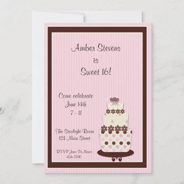 Pink Cake Invitation (Front)