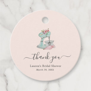 Pink Cake mixer Bridal Shower Thank you Gift Tags
