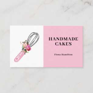 Pink Cake Pastry Chef Bakery Business Card