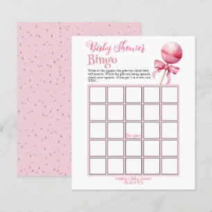 Pink Cake Pop Baby Shower Bingo Game