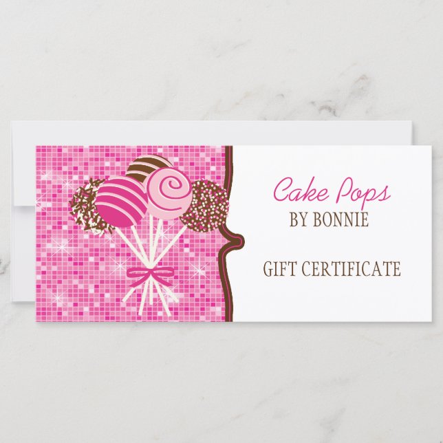 Pink Cake Pops : Gift Certificate (Front)