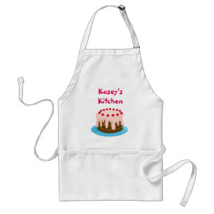 Pink Cake with Cherries Custom Standard Apron