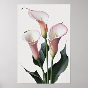 Pink Calla Lilies Lily Flower Art Print Poster