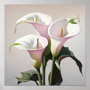 Pink Calla Lilies Lily Flower Art Print Poster