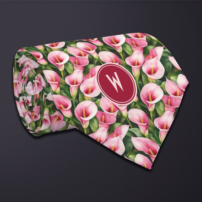 Pink Calla Lillies Floral  Tie (Creator Uploaded)