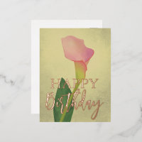 Pink Calla Lillies Happy Birthday 
