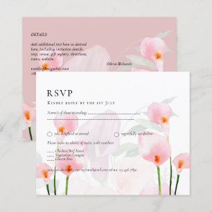 Pink Calla Lily Bouquet Wedding RSVP
