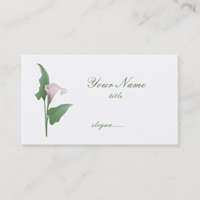 Pink Calla Lily  Floral Business Card (Front)