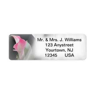 Pink Calla Lily Flourish Frame Address Label
