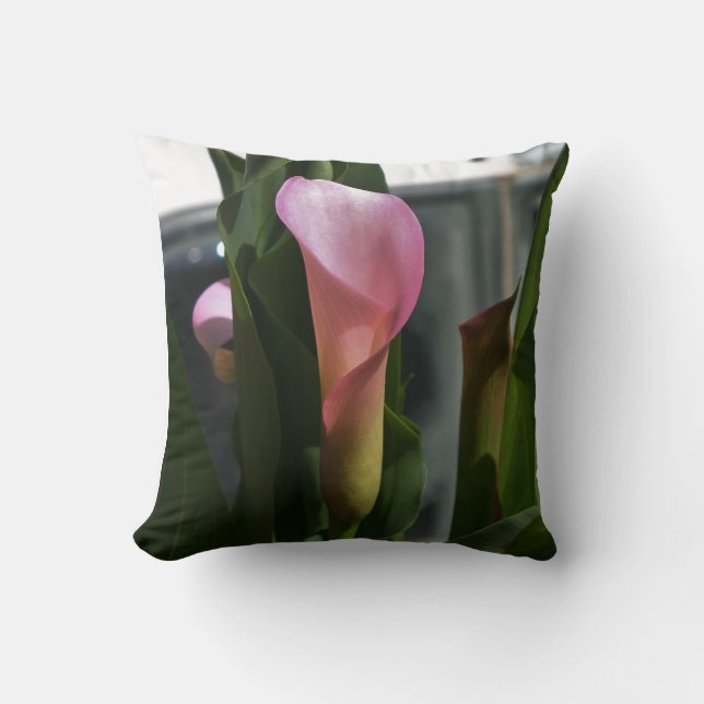 Pink Calla Lily (single side printed) Cushion (Front)