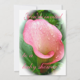 Pink Calla Lily Spathe Baby Shower Invitation