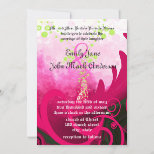 Pink Calla Lily Wedding Invitation