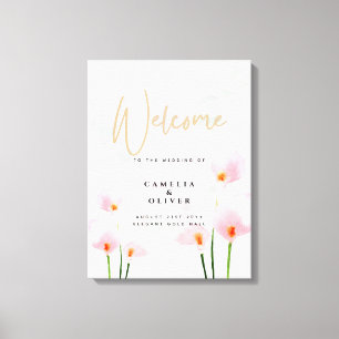 Pink Calla Lily Wedding Welcome Sign