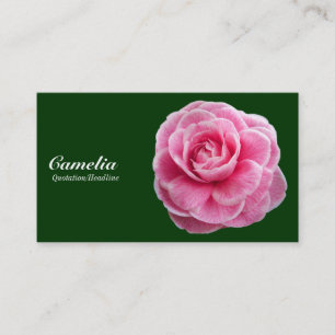 Pink Camelia - Dark Green 003300 Business Card