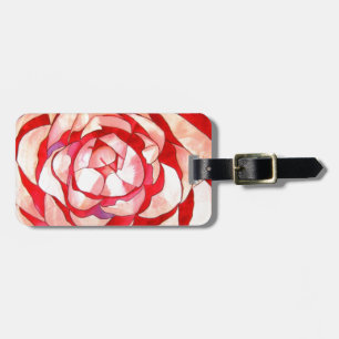 Pink Camellia abstract original art painting Luggage Tag