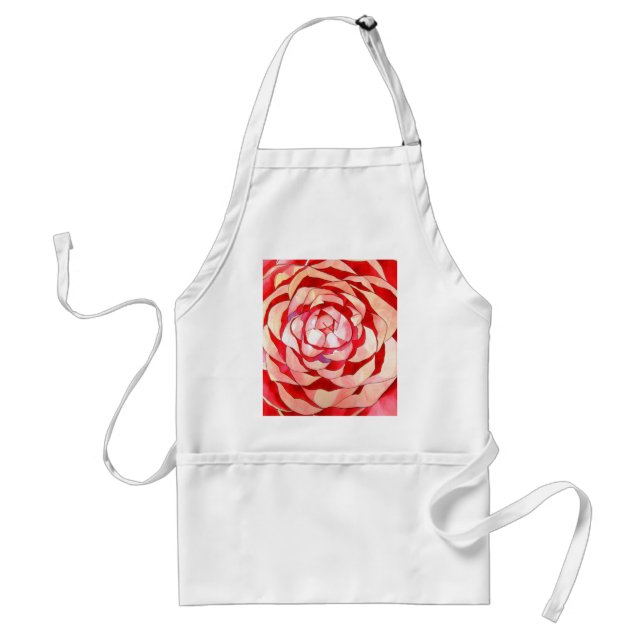 Pink Camellia abstract original art painting Standard Apron (Front)