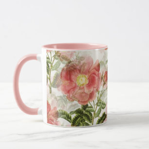 Pink Camellia Floral Pattern Mug
