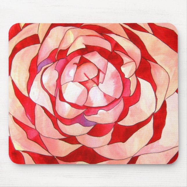 Pink Camellia flower art design Mouse Mat (Front)