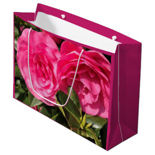 Pink Camellia Large Sized Large Gift Bag