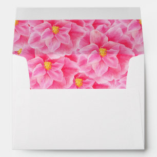 Pink camellia watercolor occasion envelopes
