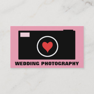 Pink Camera Wedding Photography Business Card