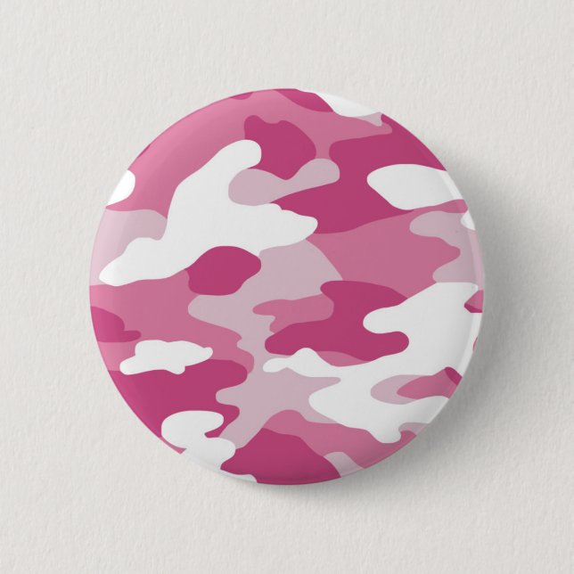 Pink Camo 6 Cm Round Badge (Front)