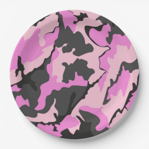 Pink Camo, 9" Inch Paper Party Plates