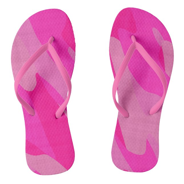 pink camo abstract flip flops (Footbed)