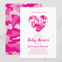Pink Camo Baby Shower Camouflage Country Girl