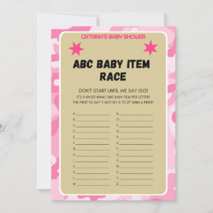 Pink Camo Baby Shower - Editable Name, 5x7 Invitat Invitation