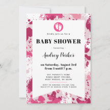 Pink Camo Baby Shower Invitations