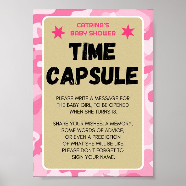 Pink Camo Baby Shower Sign (Front)