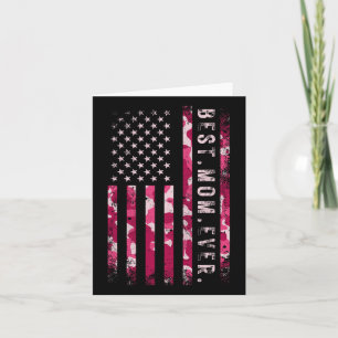 Pink Camo Best Mum Ever Mummy Mother's Day Usa Fla Card