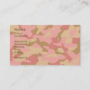 Pink Camo Business Cards / Contact Cards