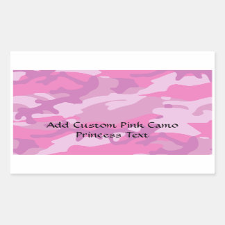 Pink Camo Camoflauge Rectangular Sticker
