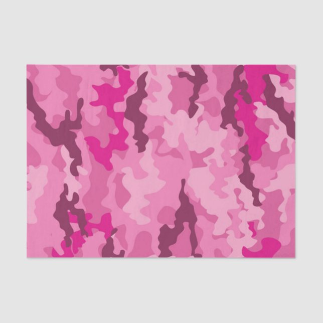 Pink camo Camouflage Girly Feminine trendy Tissue Paper (Front)