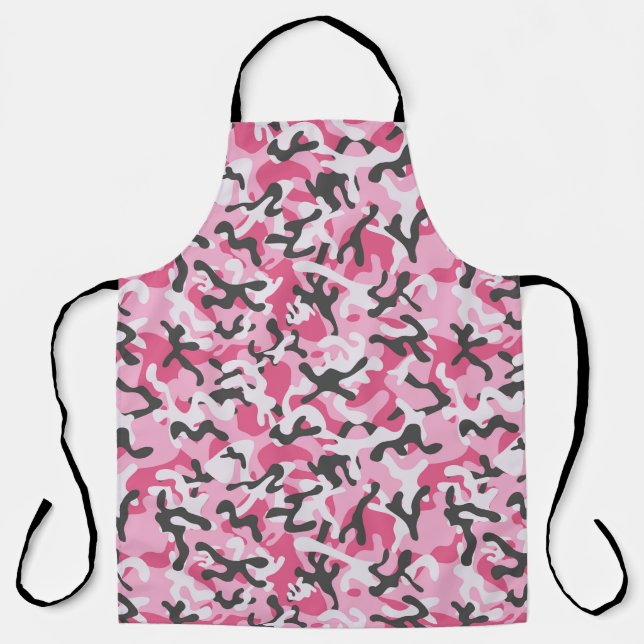 Pink Camo Camouflage Girly For Her Pattern Apron (Front)