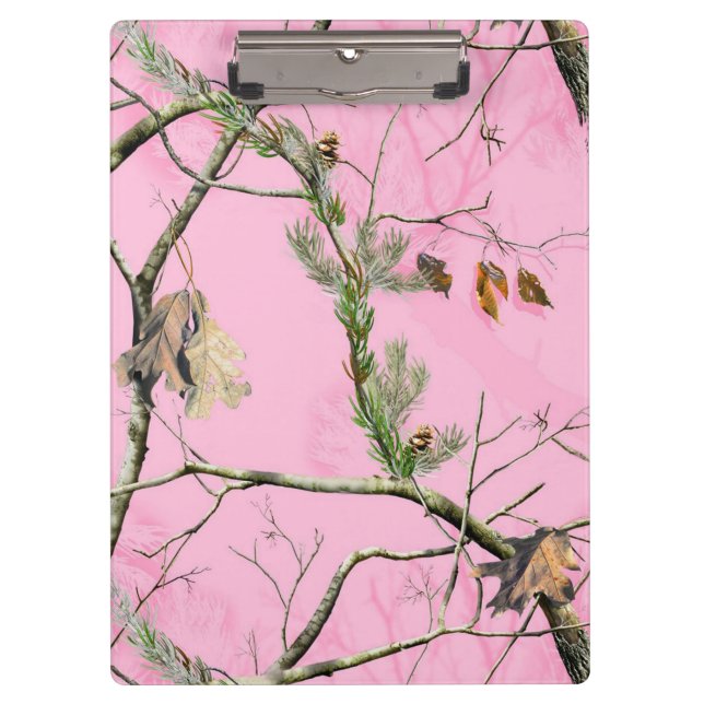 Pink Camo Camouflage Hunting Girl Real Clip Board (Front)