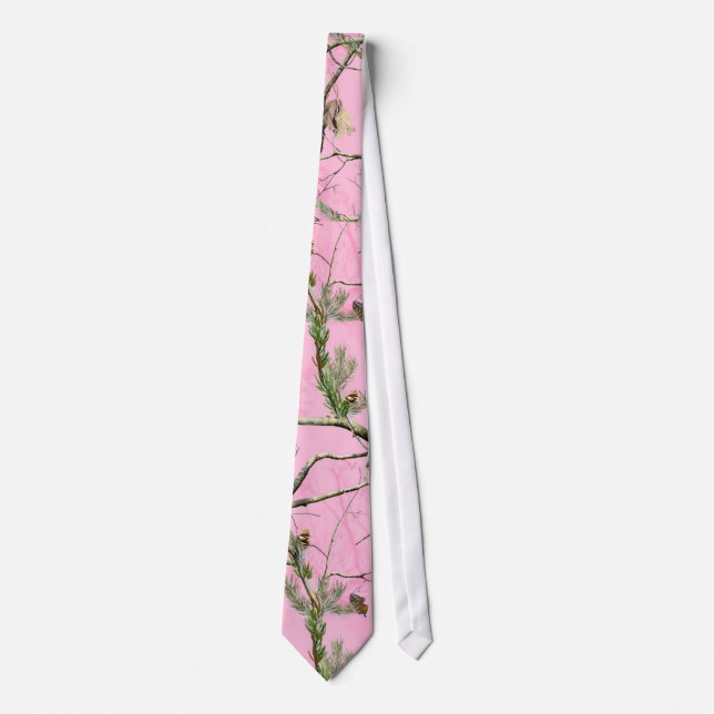 Pink Camo Camouflage Hunting Girl Real Mens Tie (Front)