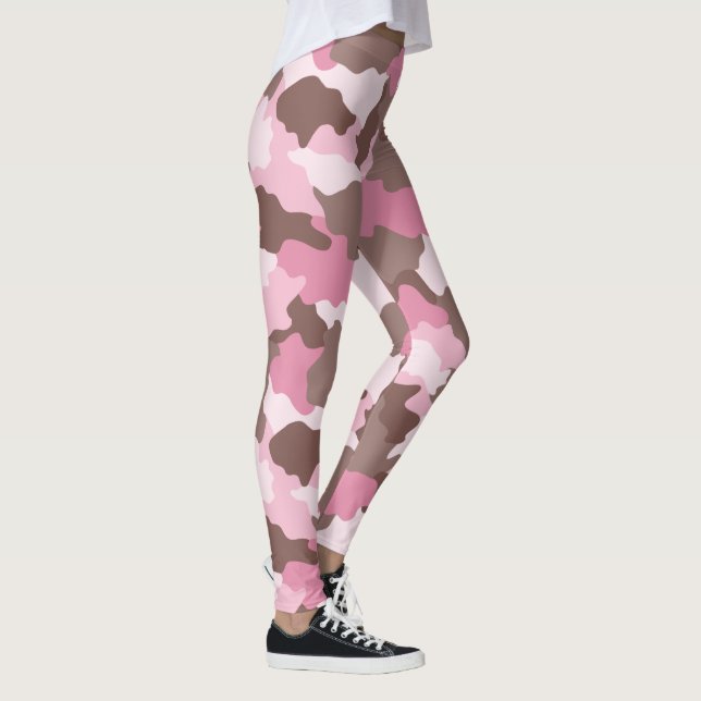 Pink Camo Camouflage Leggings (Right)