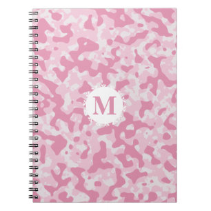 Pink Camo Camouflage Monogram Initial Notebook