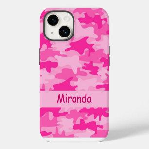 Pink Camo Camouflage Name Personalised iPhone 14 Case