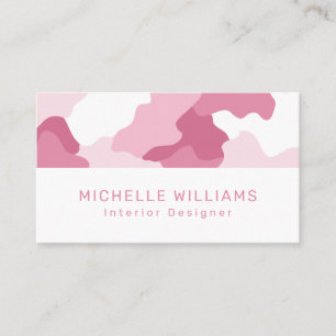 Pink Camo Camouflage Pattern Modern Professional Business Card