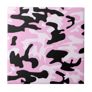 Pink Camo Camouflage Pattern Tile